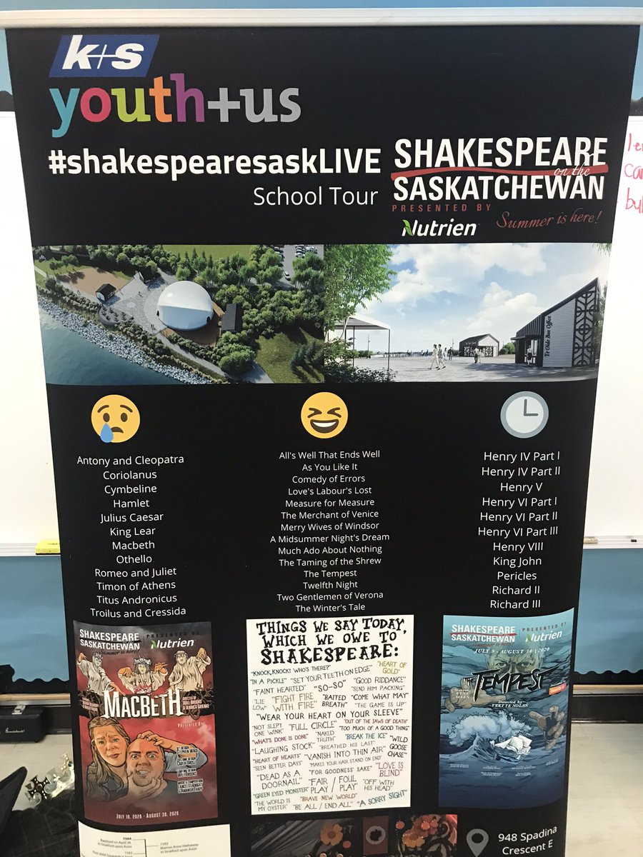 The positive benefits of having substitute teachers who are connected in the community.  So lucky to have the Shakespeare on the Saskatchewan workshop in person.  #shakespeareonthesaskatchewan #spslearn #welovethearts #substituteteachersarethebest