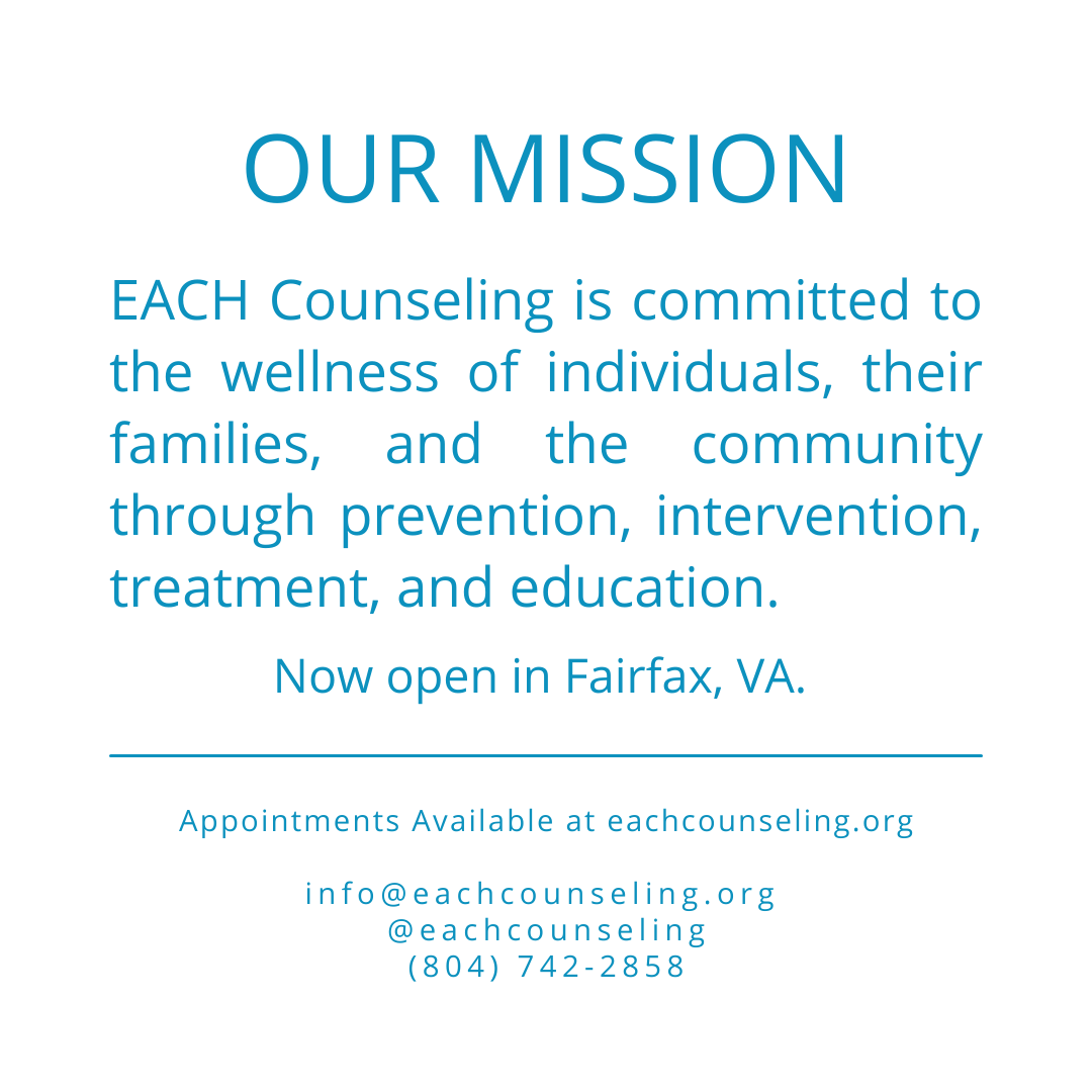 EachCounseling's tweet photo. EACH Counseling is committed to the wellness of individuals, their families, and the community through prevention, intervention, treatment, and education.

Visit our site and request an appointment to connect to a therapist today.
https://t.co/iFPZHV98rH https://t.co/h7tUrueNqF