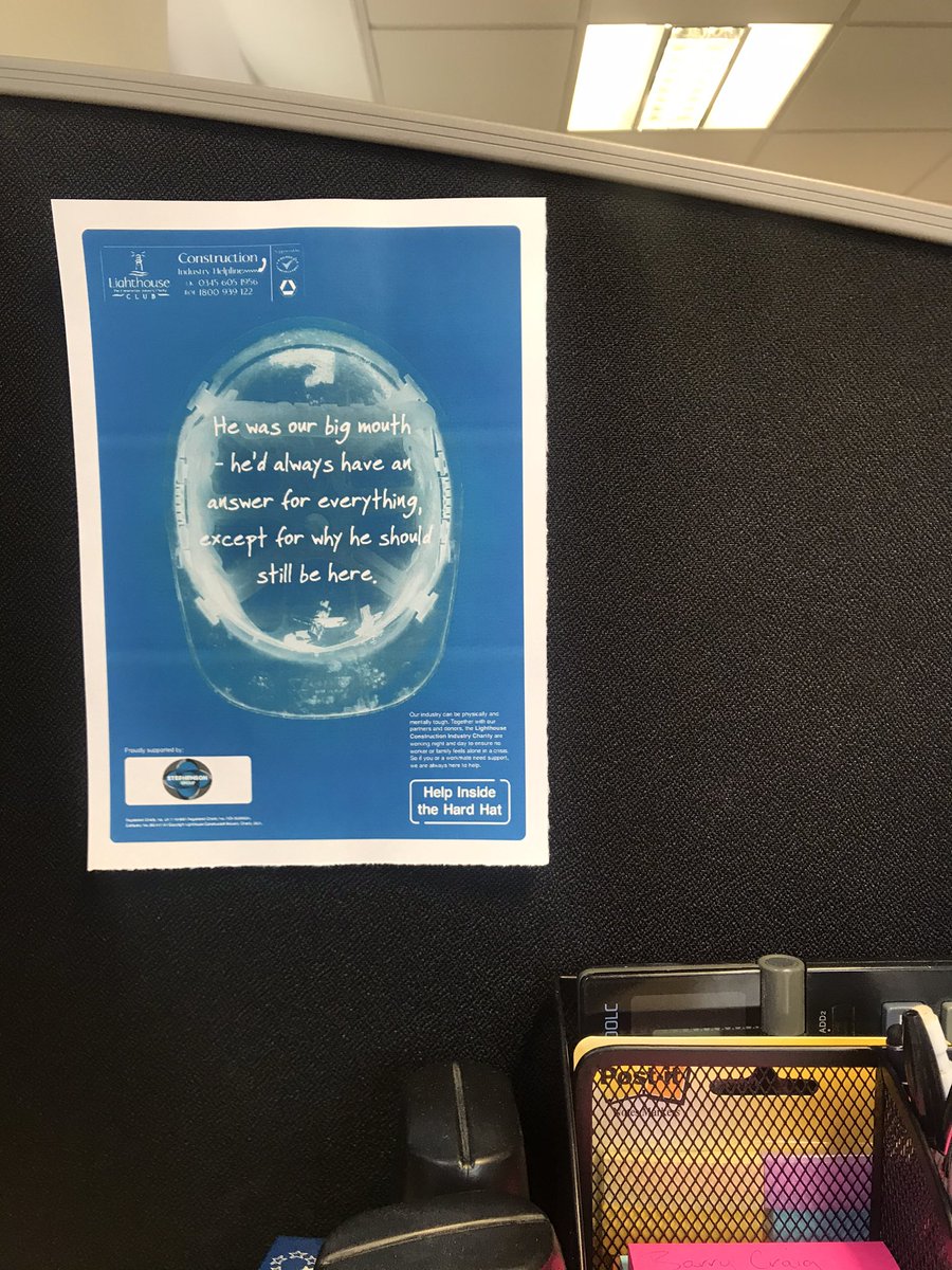 Our #helpinsidethehardhat posters displayed this week both on site and in office! 🏥🏗✅👷‍♀️👷‍♂️

#mentalhealth #mentalhealthawarenessweek #mentalhealthawareness #stephenson #stephensongroup #teamstephenson #oneteam #lighthouseclub #loveconstruction #mentalhealthinconstruction