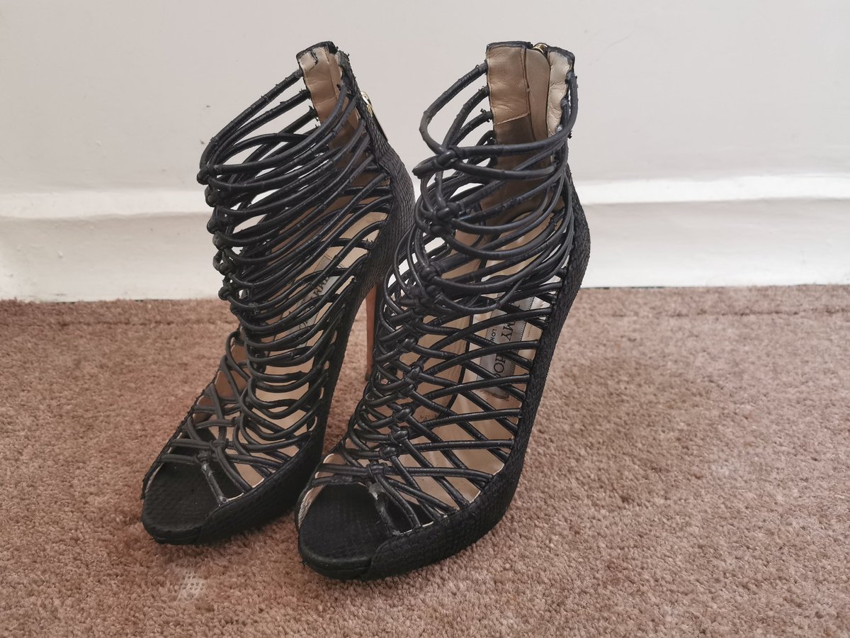 Jimmy Choo shoes purchased from Ashley Roberts of the Pussy Cat Dolls. Will restore &amp; sell with profits going to charity. Ashley DM me