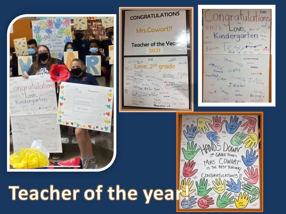 schneckowls's tweet photo. Students and staff showed our 2021 Teacher of the Year, Mrs. Cowart, how much she is appreciated. @JPschools #teacheroftheyear #WeLove #WeLead @kcharbo #JPSchools #TeacherAppreciationWeek https://t.co/0uSTUkltEu