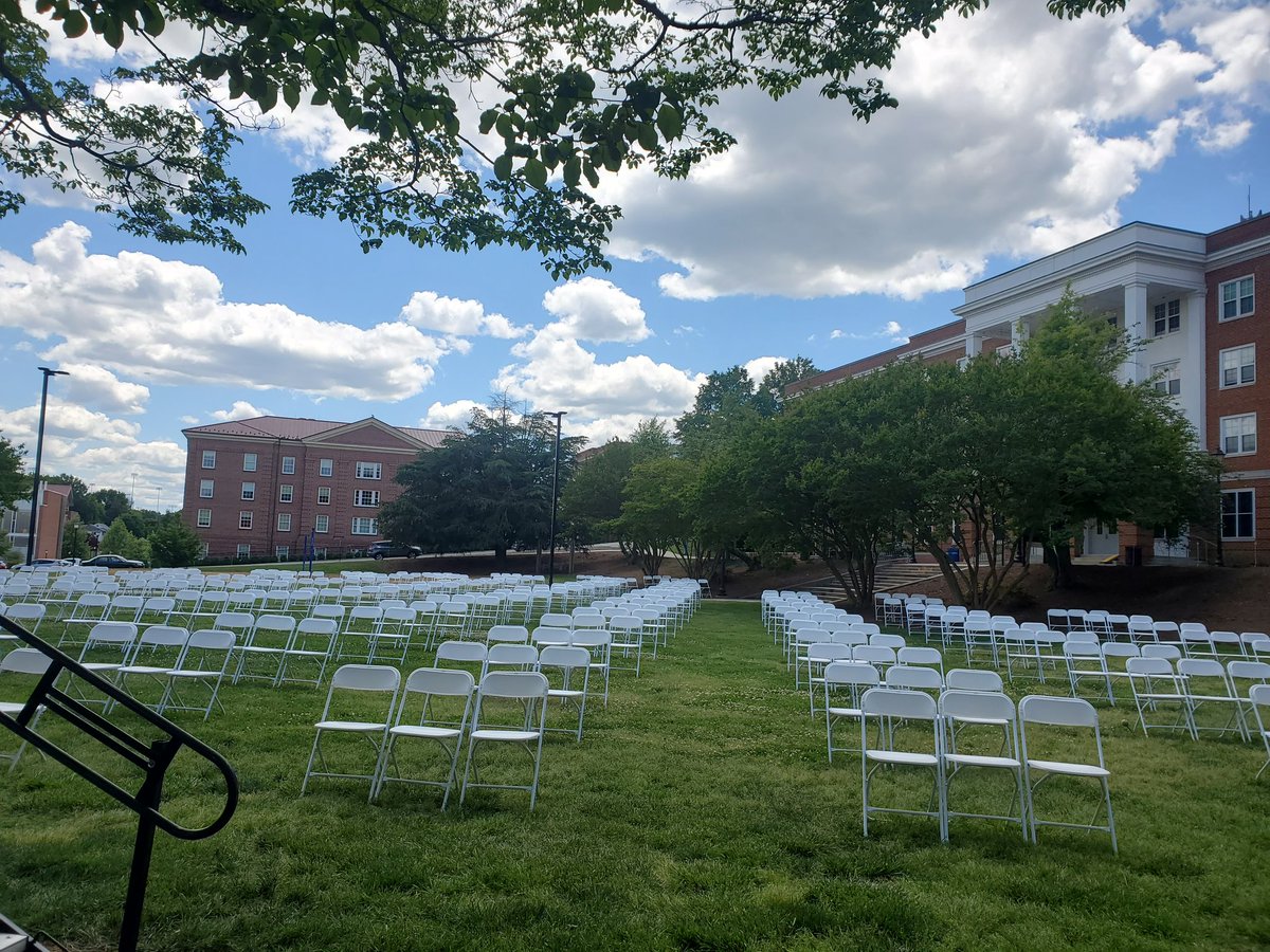 DoctorT_A's tweet photo. Hey #WoodULead21 - guess what I'm doing? Oh, just commencement practice. 😁🎓 Can't wait to celebrate you tomorrow!!! 💙🤍 #WoodULead @LongwoodCGPS @LongwoodCEHS https://t.co/6L0VQFckwY