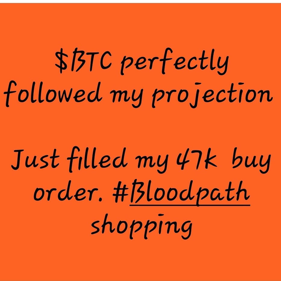 cryptoprofess14's tweet photo. $BTC perfectly followed my projection 

Just filled my 47k  buy order. #Bloodpath shopping https://t.co/wdzym0KqxL