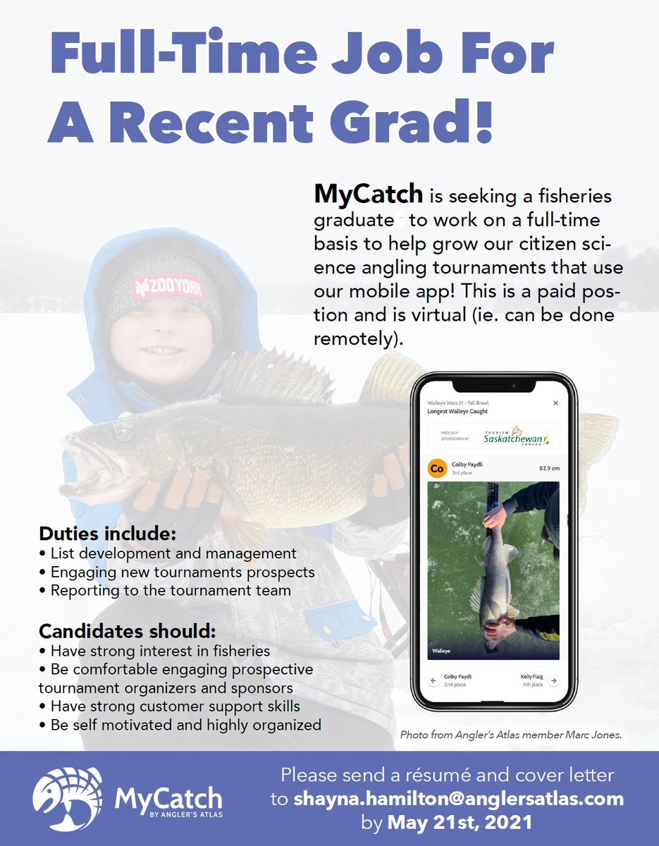 daniellequinn88's tweet photo. Interesting #fishsci job opening with @anglersatlas for a recent grad - combines fisheries research, #CitizenScience, #outreach, sales, and marketing

https://t.co/F3RIiinnCA

@AmFisheriesSoc #wdafs2021 https://t.co/BBc5L1uYJ9