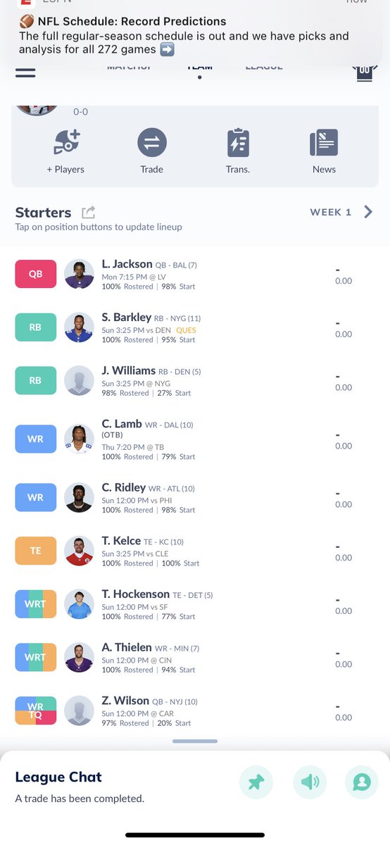 DynastyThor's tweet photo. 14 team Dynasty SF TE Premium (2.5 per catch for TE’s)... is the Chip locked up? @MyFantasyLeague https://t.co/YtnHwr7FuL