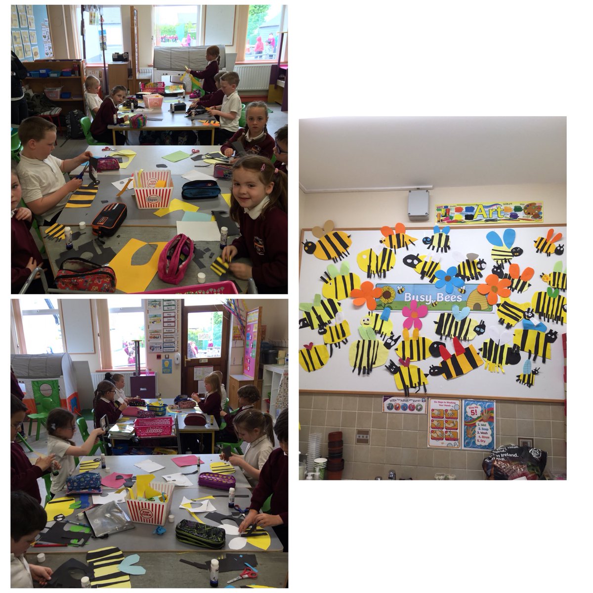 TShalloo's tweet photo. We were as busy as bees today making our beautiful bees ⁦@kinvarans⁩ https://t.co/Cxu7YzwRud