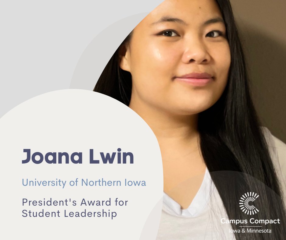 Congratulations to @northerniowa's 2021 Presidents' awardee for student leadership, Joana Lwin! Visit our website to read more about the awardees! buff.ly/3mO4724 buff.ly/3oOplwG