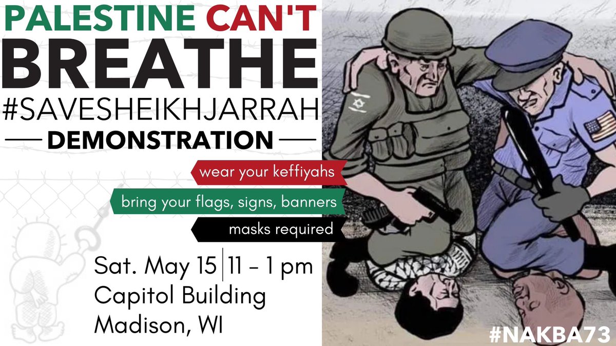 abolitiongeog's tweet photo. Abolish all carceral and policing systems from Palestine to the University of Wisconsin! 

#SaveSheikhJarrah #FreePalestine https://t.co/Ouq8Qbeuv0