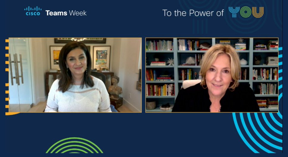 aCableGal's tweet photo. Another amazing Teams Week session today with @FranKatsoudas and @BreneBrown #WeAreCisco #teamsweek  #Leadership #Accountability #Authenticity #Empathy https://t.co/Kg7Fc0ogU6