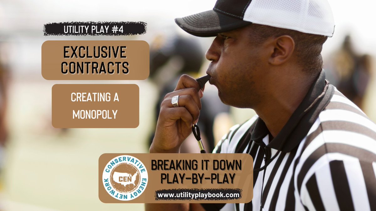 By using exclusive contracts, utility companies provide goods and services to a certain area where consumers have no choice in their provider, creating dangerous monopoly power where the consumers lose. Share your utility story at: utilityplaybook.com  #stoputilitycorruption