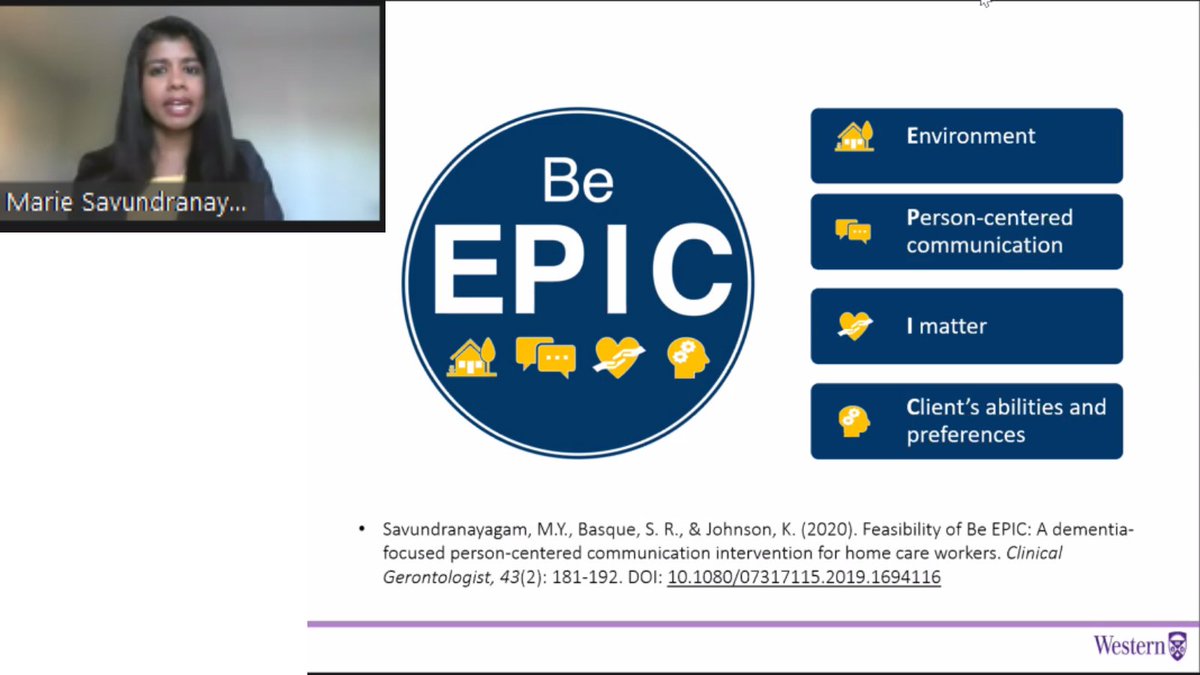 SamkatzCHARU's tweet photo. @marie_y_s presented #BeEPIC, the #PersonCentered communication training program, at the #TrailblazerSeries. BeEPIC enhances care relationships, empowers #PSWs, and reduces time addressing responsive behaviours. https://t.co/bVzwtjfzGB
