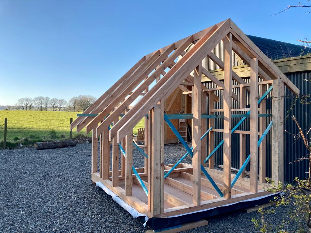 PodsWales's tweet photo. From paper to prototype the frame of our pilot pod is taking shape...
#pods #gardenoffice #gardenroom #glampingpod #handmade #madeinwales #larch #ceredigion #welshtimber #sustainable https://t.co/VnCIj77dqS