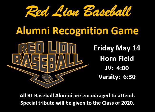 RL Baseball Alumni Recognition Game

Friday May 14 Horn Field
JV - 4:00  Varsity - 6:30

All RL Baseball Alumni who attend will be recognized.