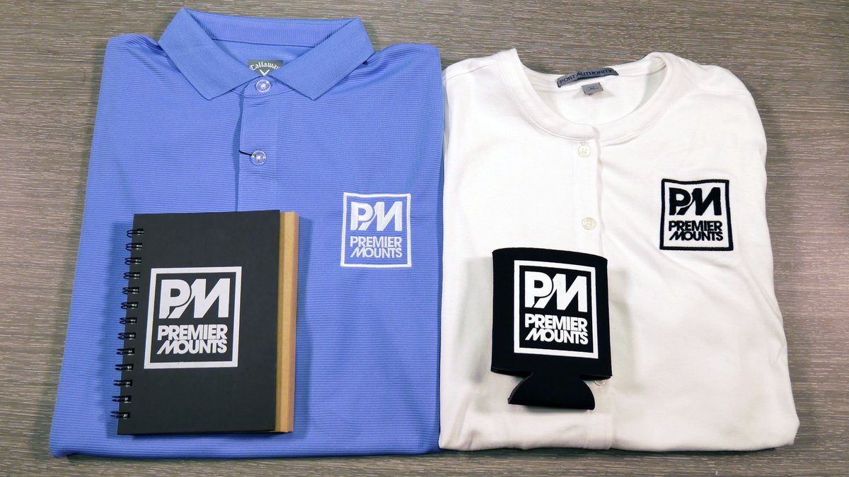 PremierMounts's tweet photo. We are excited to roll out new Premier Mounts branded apparel and swag featuring our fresh new logo! Comment or share this post for a chance to win some of your own! https://t.co/cJGnVVS1UW