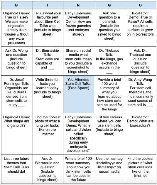 Stem Cell Talks YVR (@sctalksyvr) on Twitter photo How is your bingo sheet looking?! Keep an eye out for more bingo box answers on the <a href="/sctalksyvr/">Stem Cell Talks YVR</a> x <a href="/sctalksyyc/">Stem Cell Talks YYC</a> accounts! #StemCellTalks2021 How is your bingo sheet looking?! Keep an eye out for more bingo box answers on the <a href="/sctalksyvr/">Stem Cell Talks YVR</a> x <a href="/sctalksyyc/">Stem Cell Talks YYC</a> accounts! #StemCellTalks2021