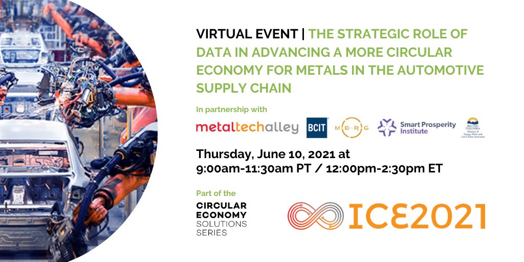 Explore the role of advanced data systems in #automotive supply chains &amp; the #CircularEconomy at @metaltechalley's virtual workshop. Register for this #CircularSolutions &amp; #ICE2021 event to discuss policy options, technical research, market drivers &amp; more: bit.ly/3fda1qa