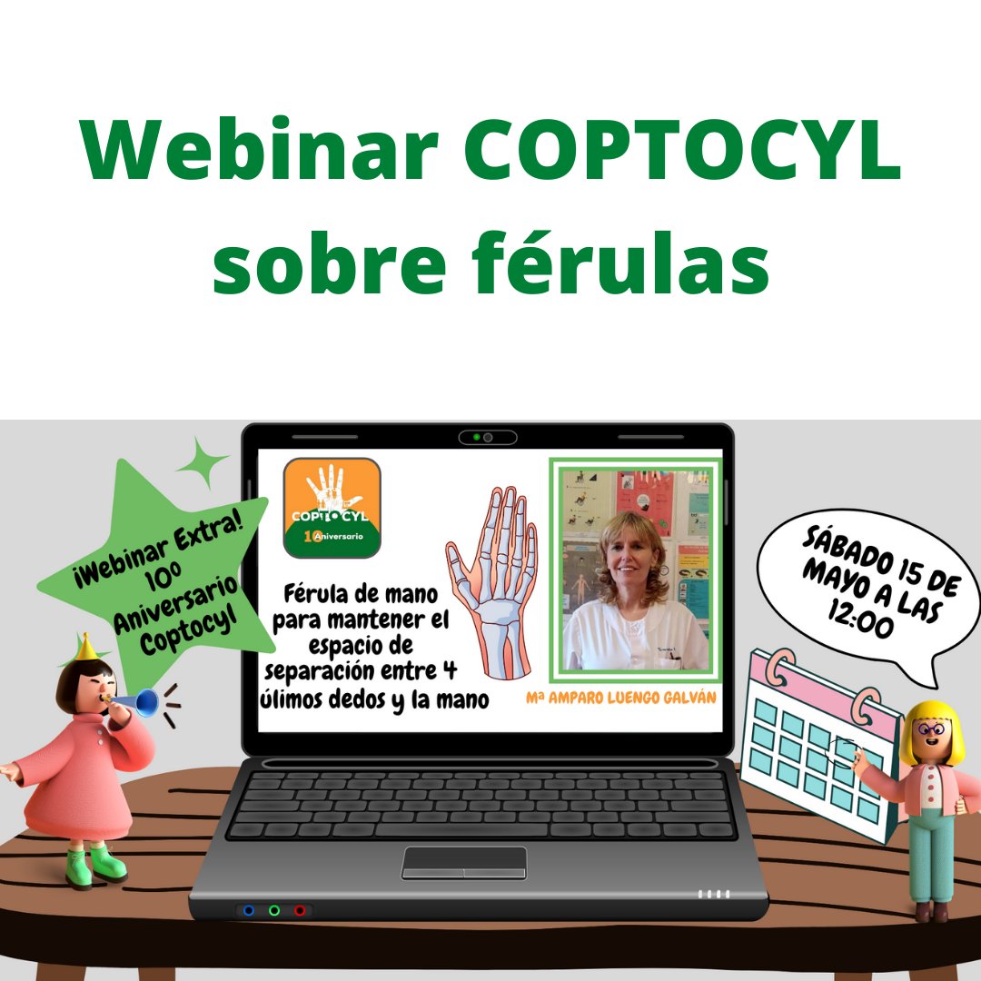 COPTOCAM's tweet photo. Desde COPTOCAM compartimos con vosotr@s la programación del 10º aniversario de @COPTOCYL Un webinar práctico sobre cómo realizar una férula paso a paso. Sábado 15 mayo 12.00H.
Más información en: https://t.co/vTPV5SL10E
#coptocyl
#coptocam
#terapiaocupacional
#ferulas https://t.co/jt4gf0O4hp