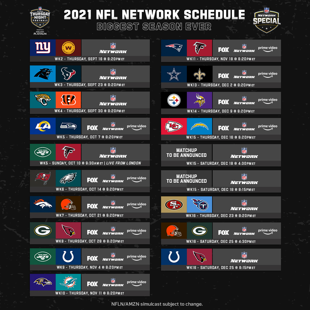NFL Media on Twitter "ICYMI here is the 2021 schedule