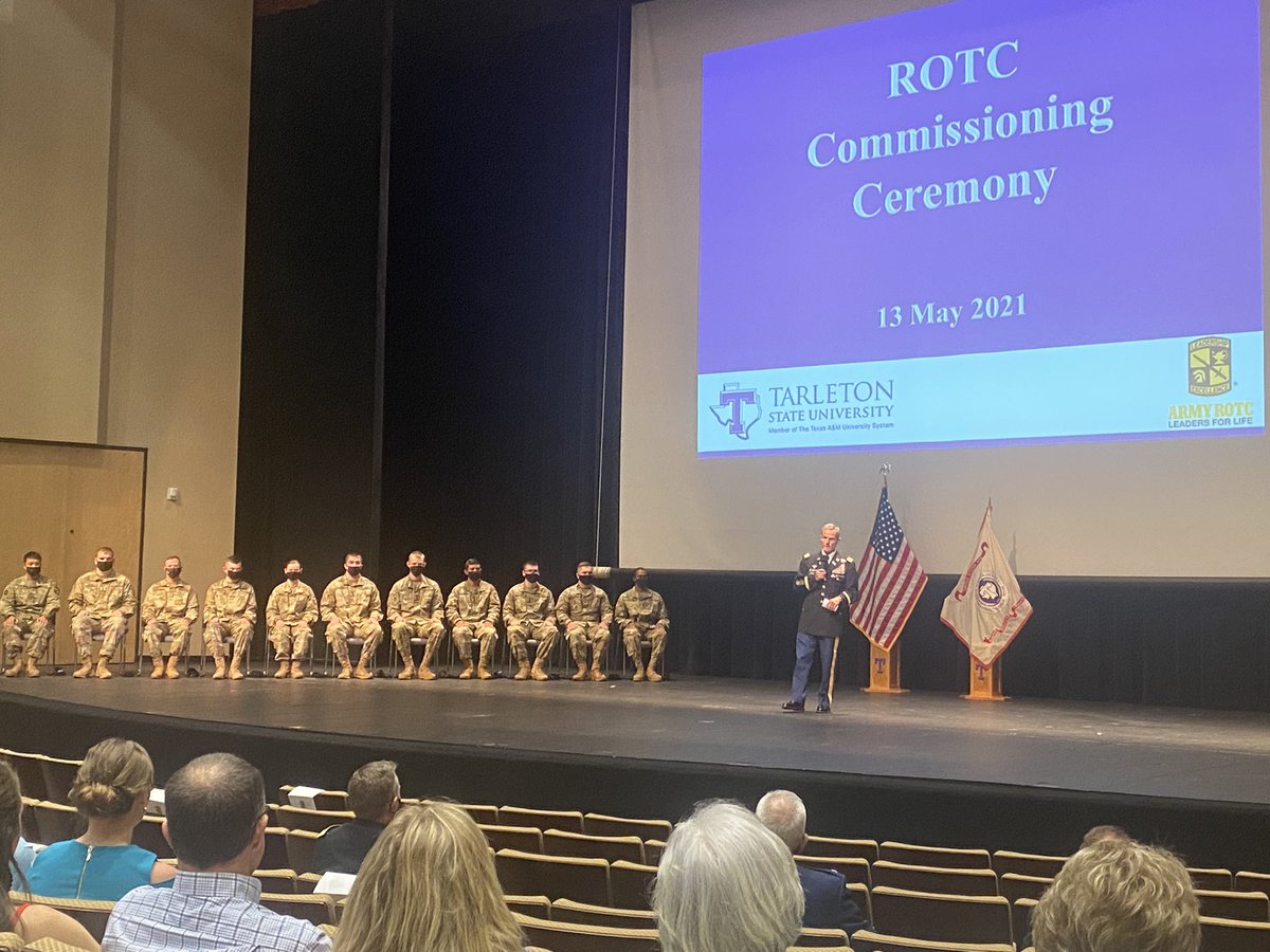 Leadership at its finest! I am so proud of our 11 <a href="/TexanCorps/">Tarleton Texan Corps of Cadets</a> Cadets that commissioned into the <a href="/USArmy/">U.S. Army</a> today.  It’s the most honorable calling and we are all thankful for your service to our country 🇺🇸 🎓🙏#LeadershipMatters #Cadets