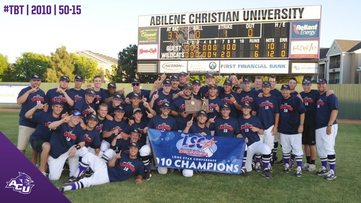 ACU_Baseball's tweet photo. #TBT | As we continue to set wins and other records at the Division I level now and in the future, we throw it back to the winningest season in D2 program history. The 2010 group won 50 games on their way to a Lone Star Conference title.

#ATO | #GoWildcats https://t.co/krJs3radOA