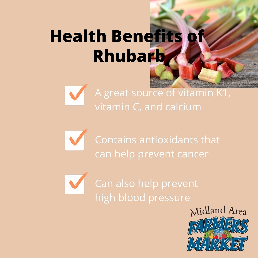 MidlandFMarket's tweet photo. Want to pick up rhubarb of your own to try?
Then stop by #MAFM this Saturday, May 15th from 7am-1p. We'll be at the Dow Diamond East parking lot!!
#shoplocal #midlandmi https://t.co/sdlKGTQKQJ