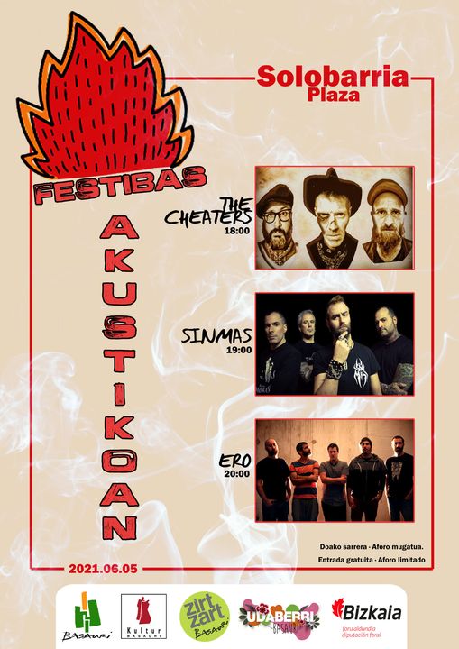Ultrasonicos1's tweet photo. Esperemos que junio sea el mes de la vuelta de una buena cantidad de conciertos. Por lo pronto a principios de mes la séptima edición de #Festibas en #Basauri con tres bandas en acústico, The Cheaters, Sinmas y Ero.
@ZirtzartBasauri https://t.co/9sAj9ELvoP