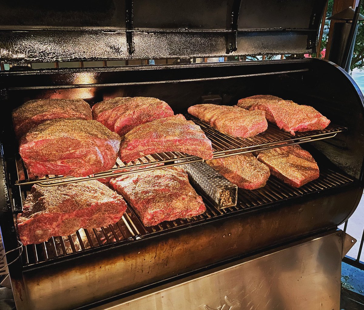 Last night, Chef Michael got the BFS all packed up and tucked in. Low and slow BBQ available for your enjoyment at the brewery today. PAB Beers just $5 on this Thirsty Thursday 🍻 #bbq #smoke #lowandslow