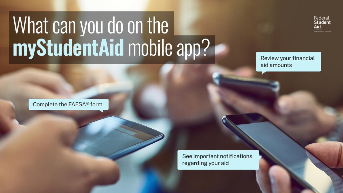 FAFSA's tweet photo. One mobile app, so many possibilities. Download it today. 👉 https://t.co/5ShsQYJNbA https://t.co/f3rrGFjxHe