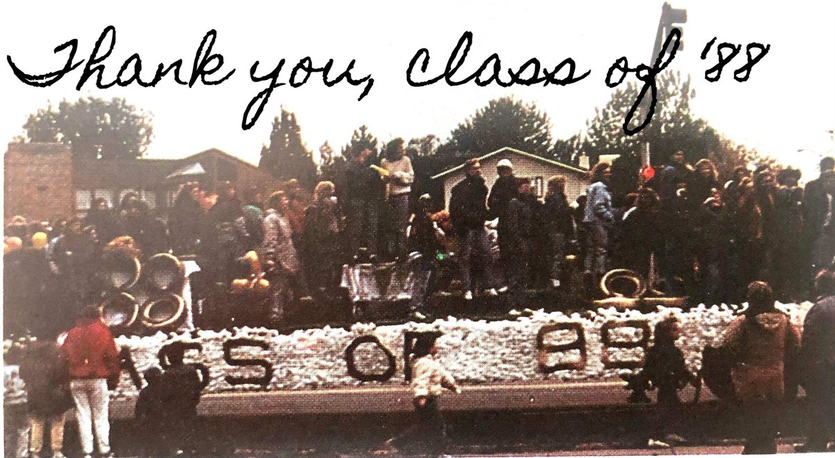burke_high's tweet photo. The Class of 1988 is FUN! '88 Grads are donating in the amount of $88 to the Alumni Assn. Will you help with a donation today? Maybe the same amount as the year YOU graduated? Remember, donations over $75 receive a FREE #BurkeAlumni shirt! https://t.co/EeQlgi12et🖤💛 #BurkePride https://t.co/UlVo5oL4OO