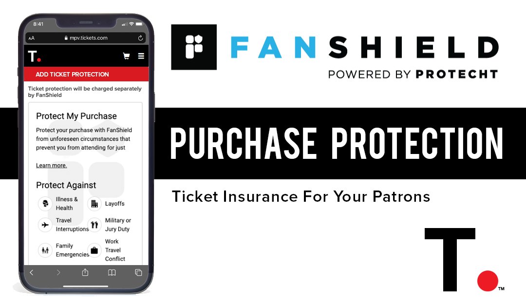 <a href="/protechtinc/">PROTECHT.</a> &amp; Tickets.com are working together to increase patron confidence with FanShield™ with every purchase. FanShield event ticket insurance is available to our clients within the MyProVenue purchase flow. 

Read More bit.ly/3eDpocn

#TICKETS #tech
