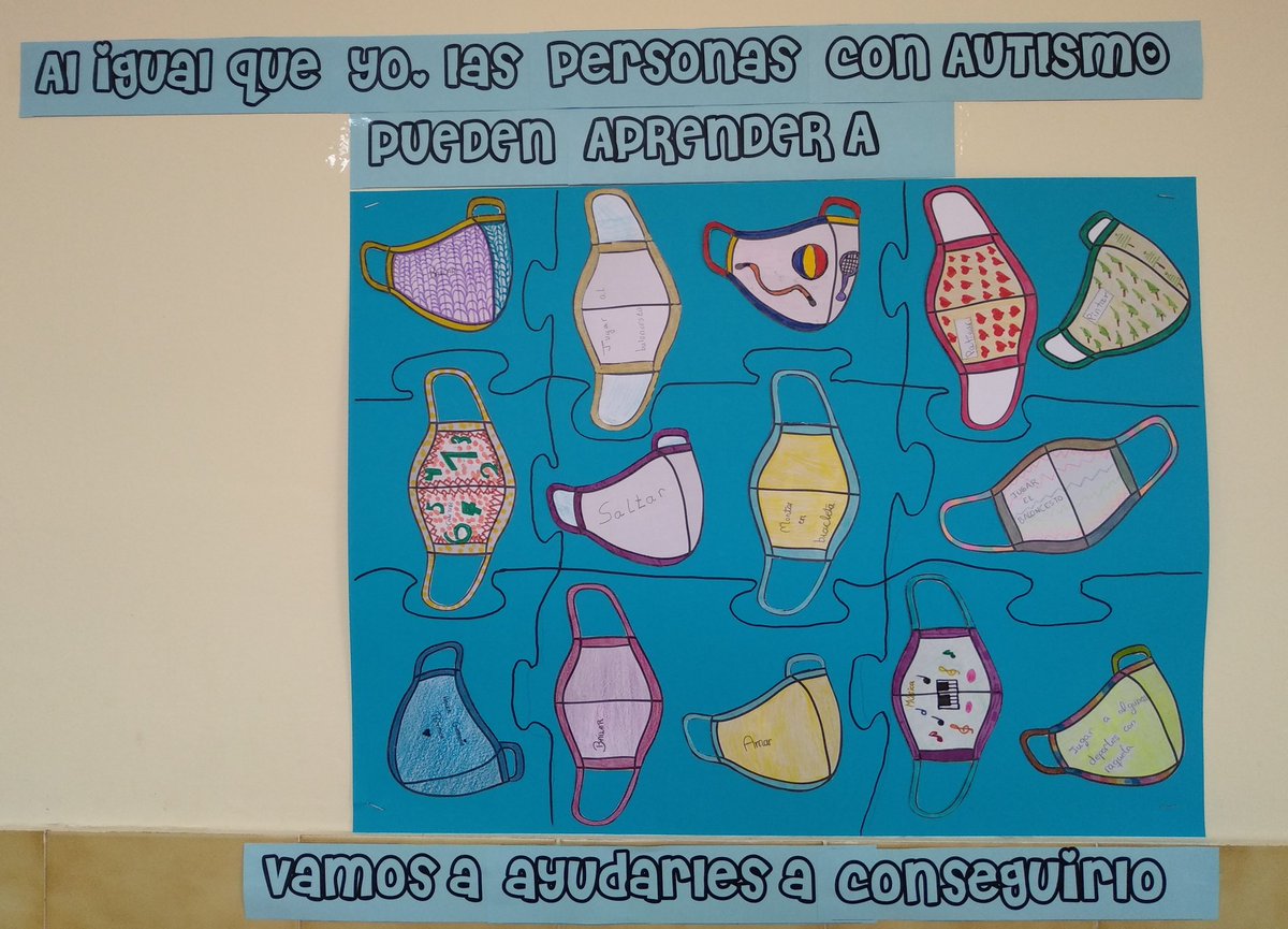 ceipfernandoII's tweet photo. Tras realizar actividades de concienciación y reflexión en relación a las personas con autismo, elaboramos nuestro mural sobre lo que podemos aprender juntos 💙. 
@AutismoCyL @educacyl @CeipBuenosAires @cfiebenavente https://t.co/u7zGHNnhKm