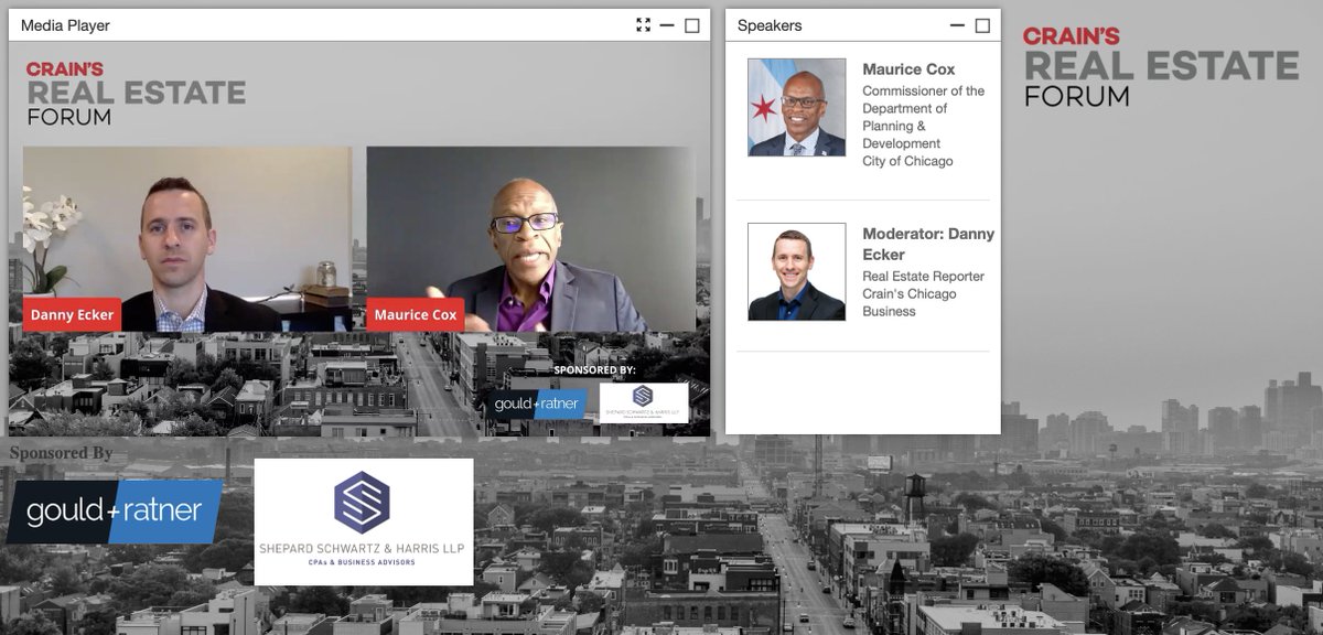 ssh_cpa's tweet photo. SSH is proud to be a sponsor of @CrainsChicago's Real Estate Forum webcast series 2021! It's amazing to hear City of Chicago Commissioner of Planning and Development, Maurice Cox discuss Mayor Lori Lightfoot’s ambitious $750 million Invest South/West program! https://t.co/InL0FDB9Yc