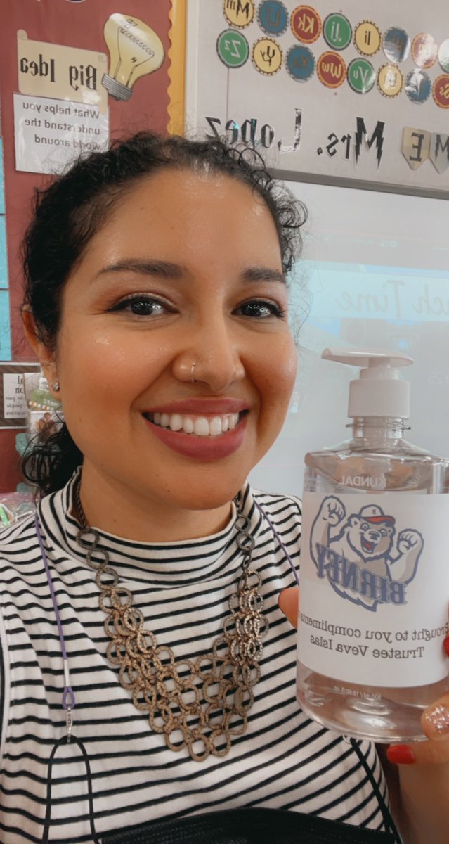 I went to the office to pick up hand sanitizer and they said it was kindly donated by our trustee @VoteVeva Thank you on behalf of <a href="/BirneyBears/">Birney Elementary</a>