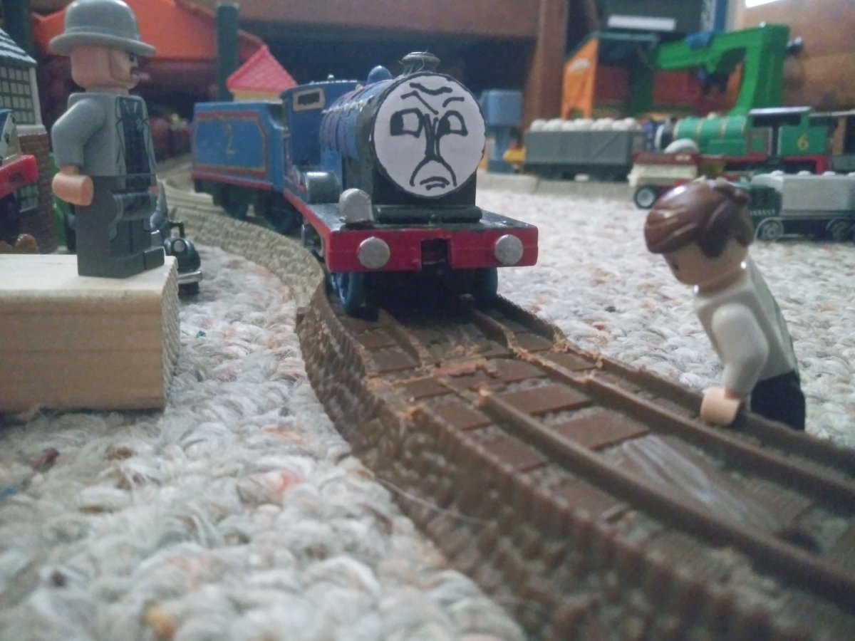 C_JuniorsMagic's tweet photo. Edward found out what had happened.
When Donald had sheered the points, he had officially derailed at a slight bend where someone had worn the rails away.
He asked the signalman and he said he hadn't seen anyone that night.
Edward was at another dead end.
#PointsOfNoReturn https://t.co/I3zRZacdgo