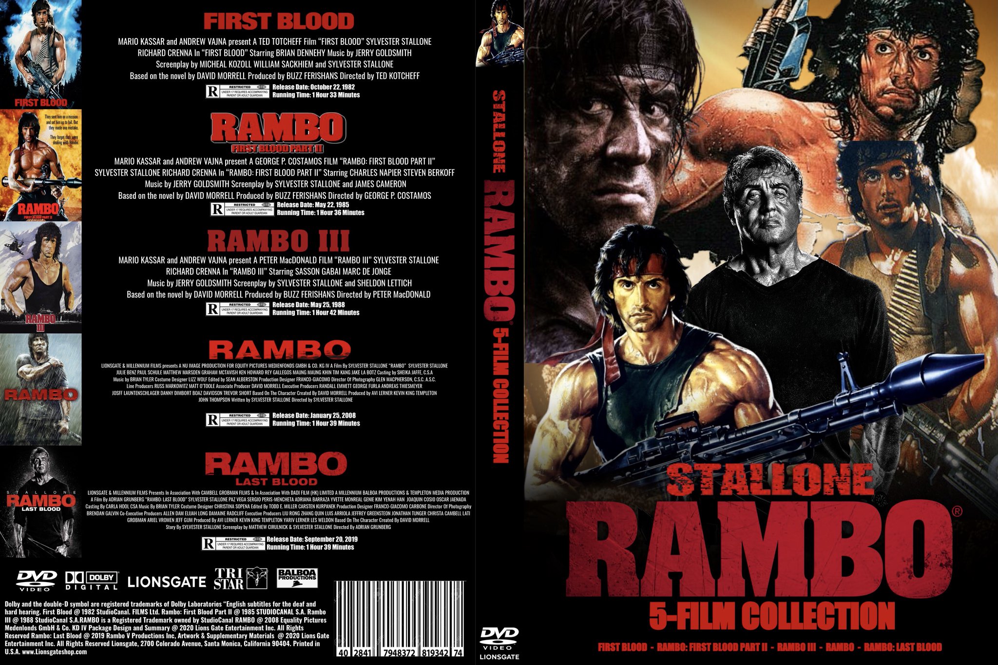 Miguel Arcos - CEO Of James Bond #TOHThanksToThem on X: "Here's a fun  custom DVD cover I made for the Rambo 5-Film Collection to show how much I  love the franchise you