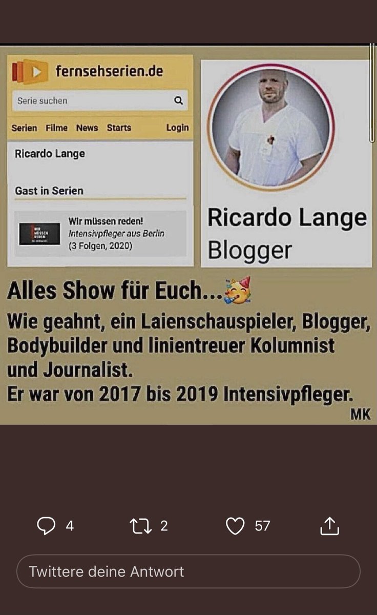 RicardoLange4's tweet image. Netzfund! Ist das mein persönlicher #Pflexit? Also wenn jemand eine Rolle beim #Film anzubieten hat, ich wäre dabei. Meine Kolumne findet ihr natürlich weiterhin im @Tagesspiegel