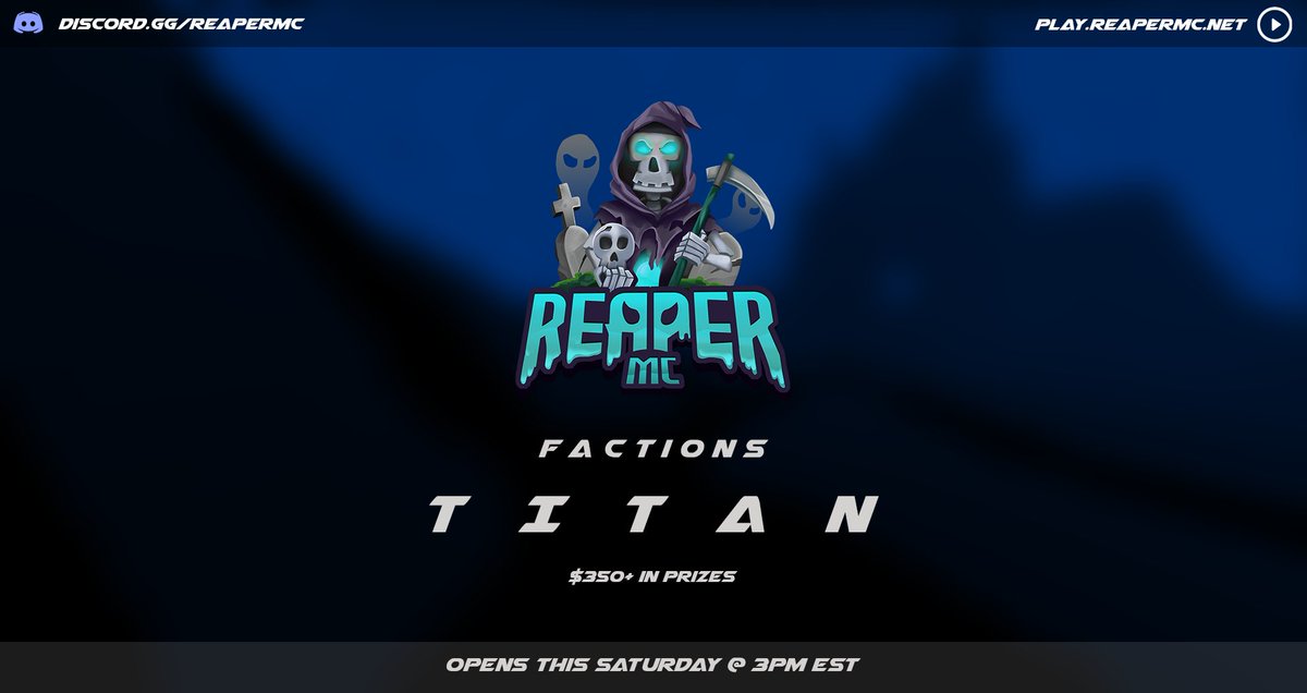 PlayReaperMC's tweet photo. In celebration of our Factions Titan Map 1, we are giving:

💧 2x Monthly Crates
💧 2x Citrine Keys

We are choosing winners on May 15th @ 1pm EST! We have another giveaway at https://t.co/jhnBOoMWzN!

Like, Retweet, &amp; Follow to enter the giveaway!💙 https://t.co/AgIQotvorH
