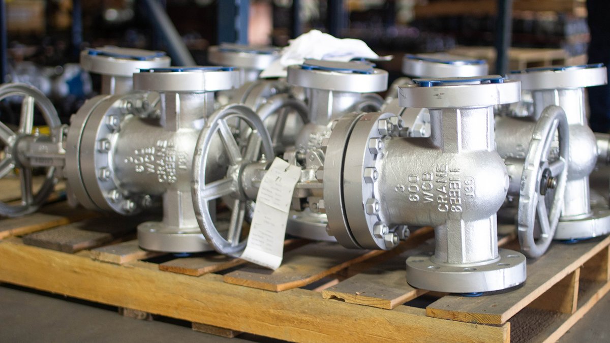 PetroValveInc's tweet photo. New Crane cast steel gate valves coming through our doors! These 3" 600# gates look ready for anything.
Request a quote: https://t.co/FJy4T3bmAU
#Crane #CastSteel #GateValves https://t.co/0b1ZWLbAgc