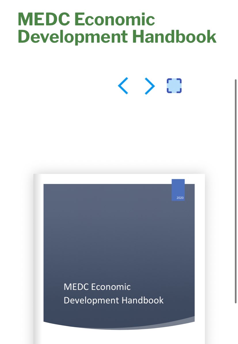 medcinfo's tweet image. Many economic developers unexpectedly join this line of work. If you are new to #econdev, check out the MEDC handbook created by our first group of Emerging Leaders Fellows for tips &amp;amp; tricks of the trade -  medc.ms/handbook
#MSEconDevWeek #EconDevWeek #EDW2021