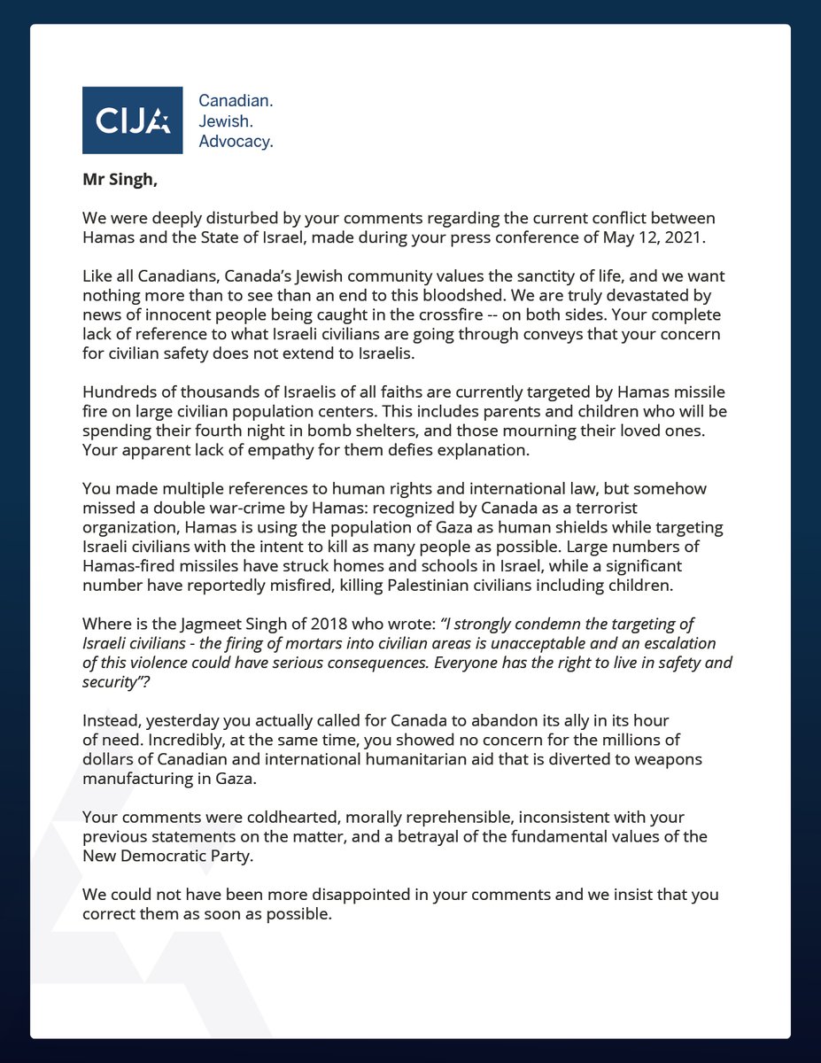 My letter to <a href="/theJagmeetSingh/">Jagmeet Singh</a>, leader of the <a href="/NDP/">NDP</a> #cdnpoli