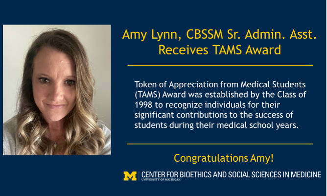 Congratulations to <a href="/lynn_amy17/">Amy Lynn</a> on receiving a TAMS Award!