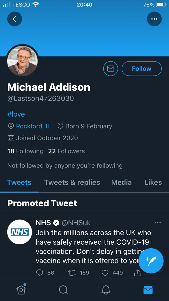 ⁦<a href="/DrMichaelMosley/">Michael Mosley</a>⁩ some loser in the US has stolen your image and is trying to PM me! 🤦‍♀️ I’m blocking his account and reporting to Twitter. 🙅‍♀️❌