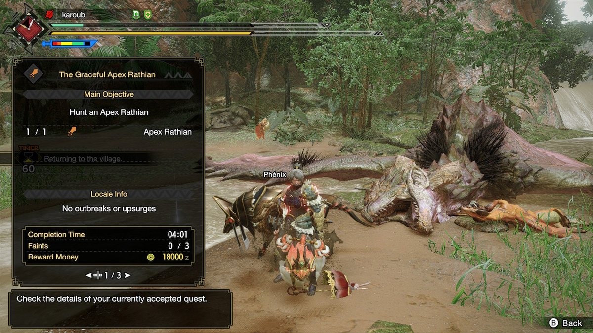 Karoub8's tweet photo. ok next step sub 4... #MHRise #MonsterHunter #NintendoSwitch https://t.co/l4FIAozatA