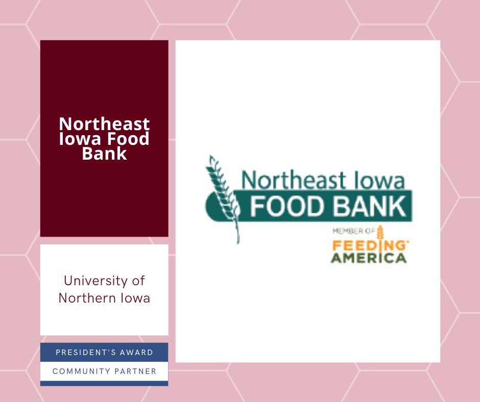 Congratulations to @northerniowa's 2021 Presidents' awardee for community partners, Northeast Iowa Food Bank! Visit our website to read more about the awardees! buff.ly/3mO4724 buff.ly/3oOplwG