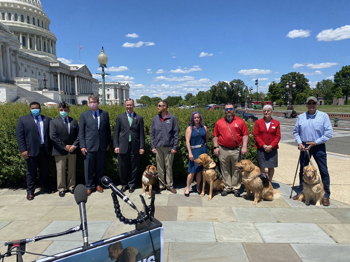 semperk9's tweet photo. Today our Executive Director spoke at the #PawsAct press conference on Capitol Hill alongside @ServiceK9s4Vets advocates. The bill has passed the House! Big win for #veterans seeking the help of canine assisted therapy as a way to treat #PTSD, #TBI &amp; mental health challenges. https://t.co/F9cA6SCUvX