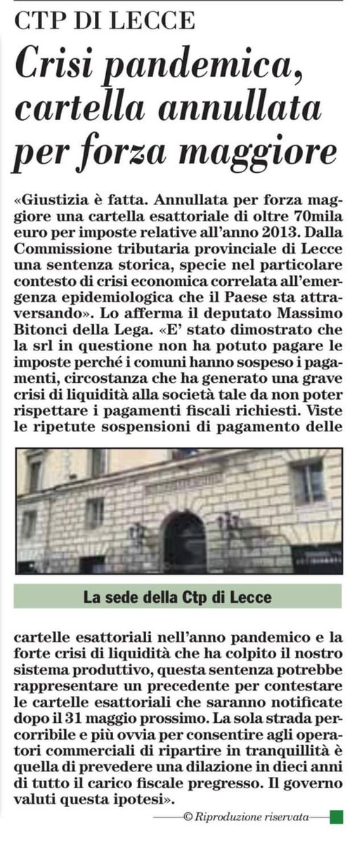 confederimpres3's tweet photo. Finalmente un magistrato serio. Avanti per questa direzione https://t.co/GxHNFxmEo0