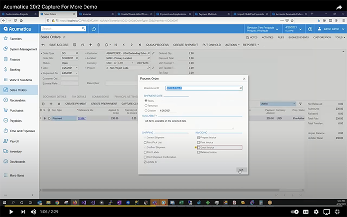VelocitS's tweet photo. VelocIT Connect includes Capture for More fix for @Acumatica 20r2 and above. #VelocIT has you covered for customized payments in Acumatica. Watch the quick demo:
#payments #finance #ERP #erpsoftware #customizedsolutions #EMV #SignatureCapture #SigCap
https://t.co/CWlz08LgSz https://t.co/RxnZcmXT4z