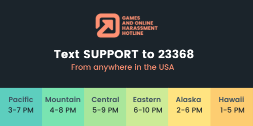 Games and Online Harassment Hotline tweet media