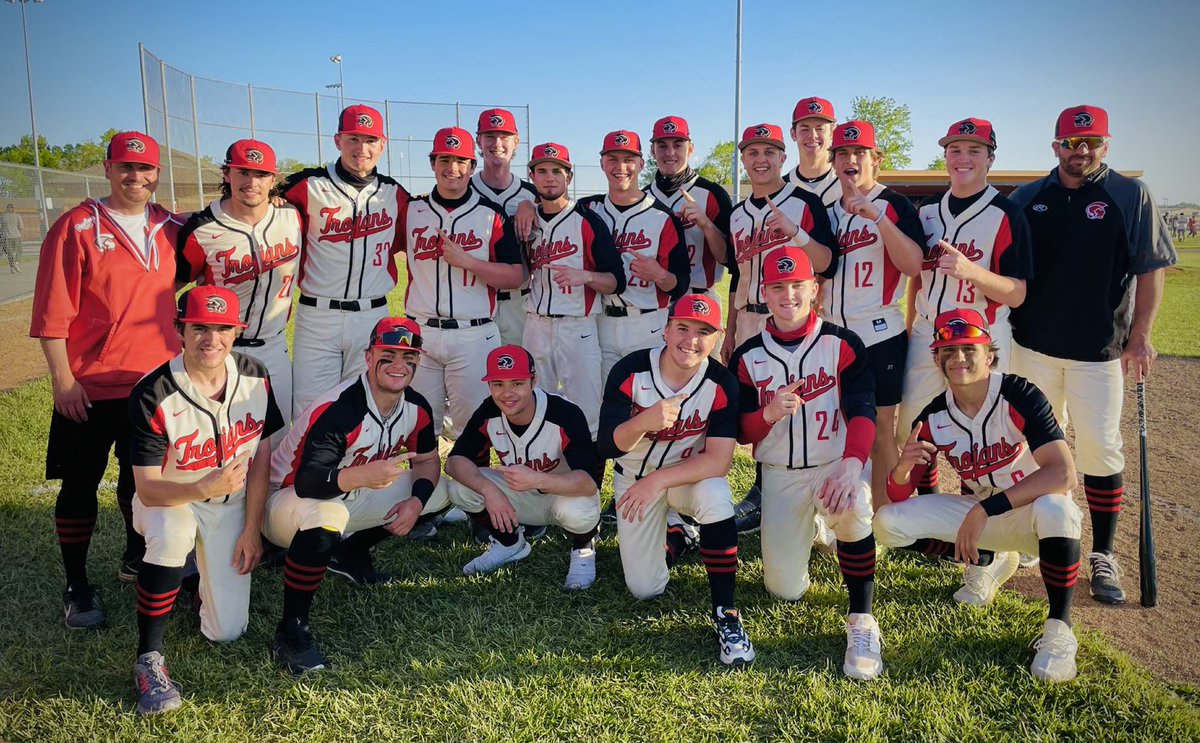 Park Hill beats Ray-Pec tonight 15-5 earning a Co-Conference title! Jake Fickenscher threw 4 strong innings on the mound.  Drew Townsend had 3 hits  and 2 BB to lead the Trojans.