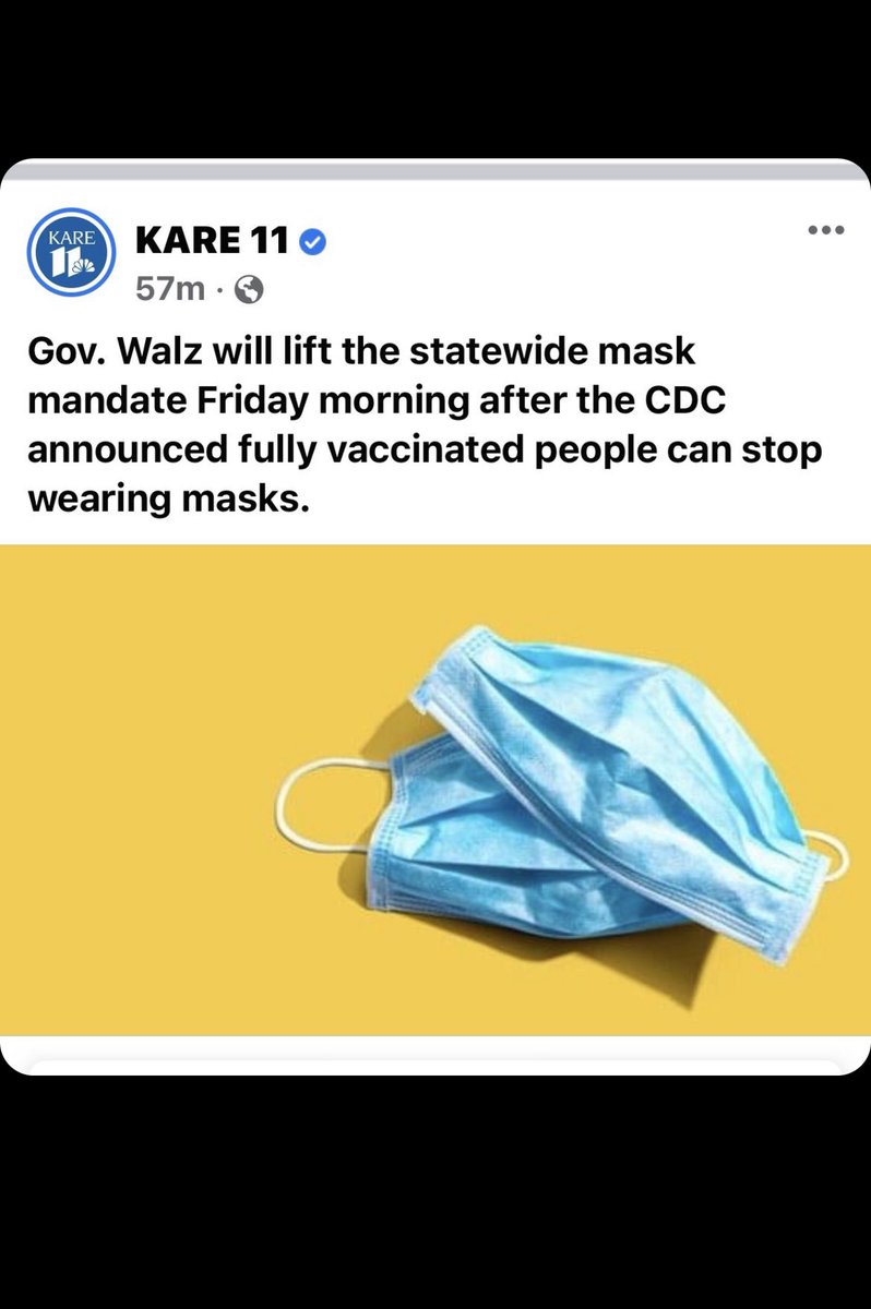 بداية من غداً الجمعه، ارتداء الكمام ليس الزامياً للمطعمين بكامل الجرعات في #مينيسوتا